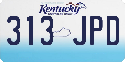 KY license plate 313JPD