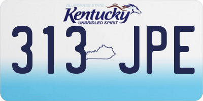 KY license plate 313JPE