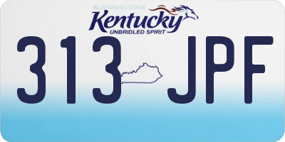 KY license plate 313JPF