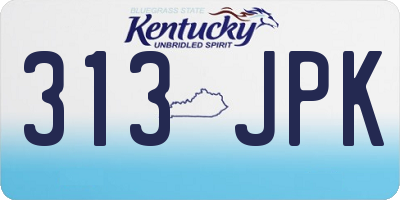 KY license plate 313JPK