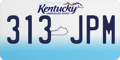KY license plate 313JPM