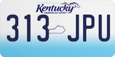 KY license plate 313JPU