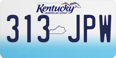 KY license plate 313JPW