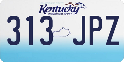 KY license plate 313JPZ