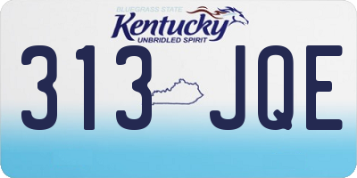 KY license plate 313JQE