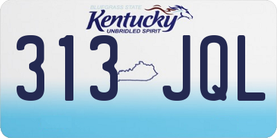 KY license plate 313JQL