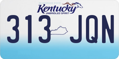 KY license plate 313JQN