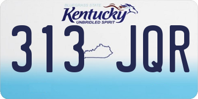 KY license plate 313JQR