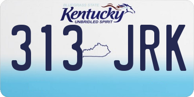 KY license plate 313JRK