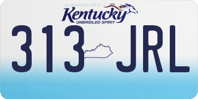 KY license plate 313JRL