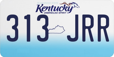KY license plate 313JRR