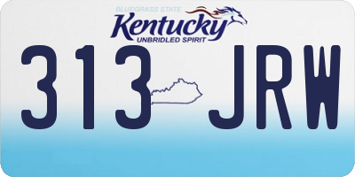 KY license plate 313JRW