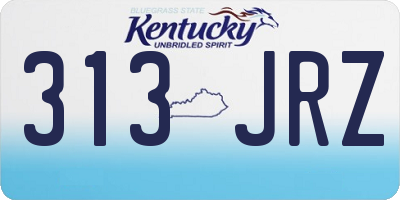 KY license plate 313JRZ