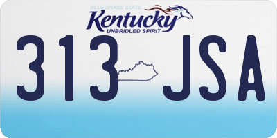 KY license plate 313JSA