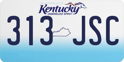 KY license plate 313JSC