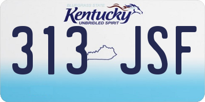 KY license plate 313JSF