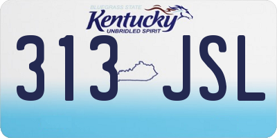 KY license plate 313JSL