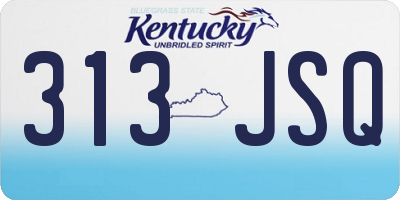 KY license plate 313JSQ