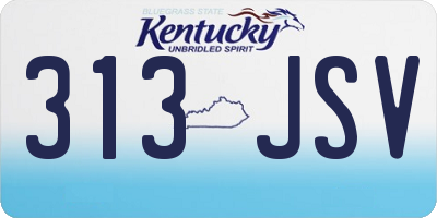 KY license plate 313JSV