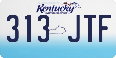 KY license plate 313JTF