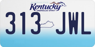 KY license plate 313JWL