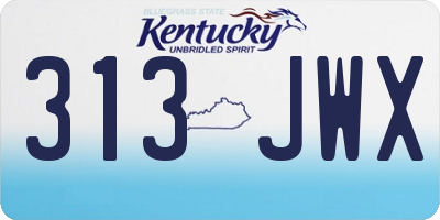 KY license plate 313JWX