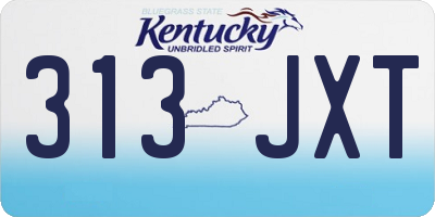KY license plate 313JXT