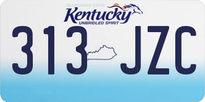 KY license plate 313JZC