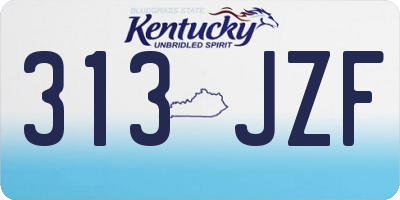 KY license plate 313JZF
