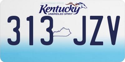 KY license plate 313JZV