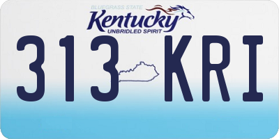 KY license plate 313KRI