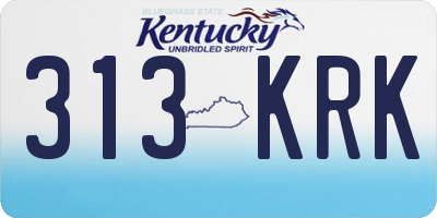 KY license plate 313KRK