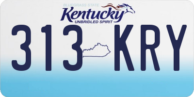 KY license plate 313KRY
