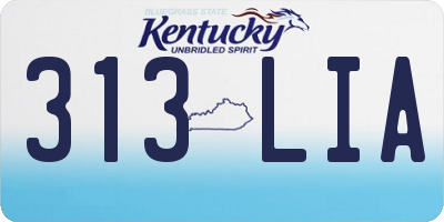 KY license plate 313LIA