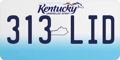 KY license plate 313LID