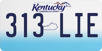 KY license plate 313LIE