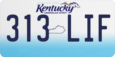 KY license plate 313LIF