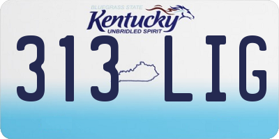 KY license plate 313LIG