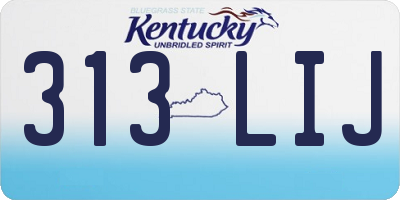 KY license plate 313LIJ