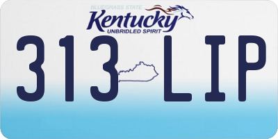KY license plate 313LIP