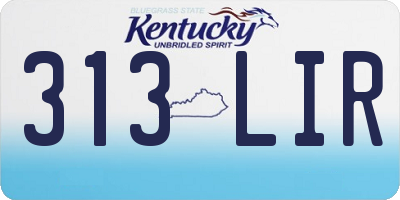 KY license plate 313LIR