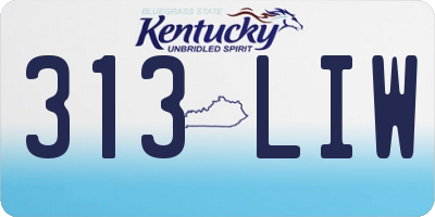 KY license plate 313LIW
