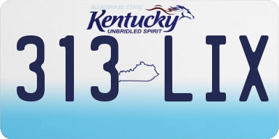 KY license plate 313LIX