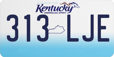 KY license plate 313LJE
