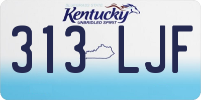 KY license plate 313LJF