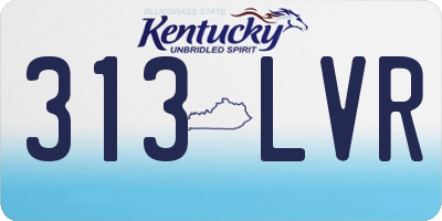 KY license plate 313LVR