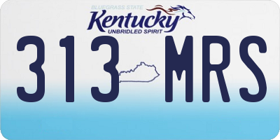 KY license plate 313MRS