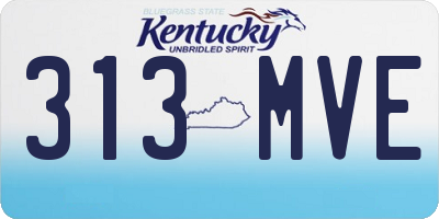 KY license plate 313MVE