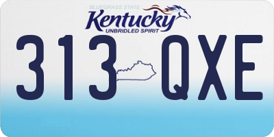 KY license plate 313QXE