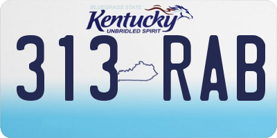 KY license plate 313RAB